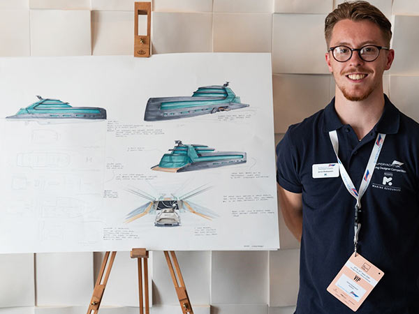 James Shakespeare, winner of the Superyacht UK Young Designer Award